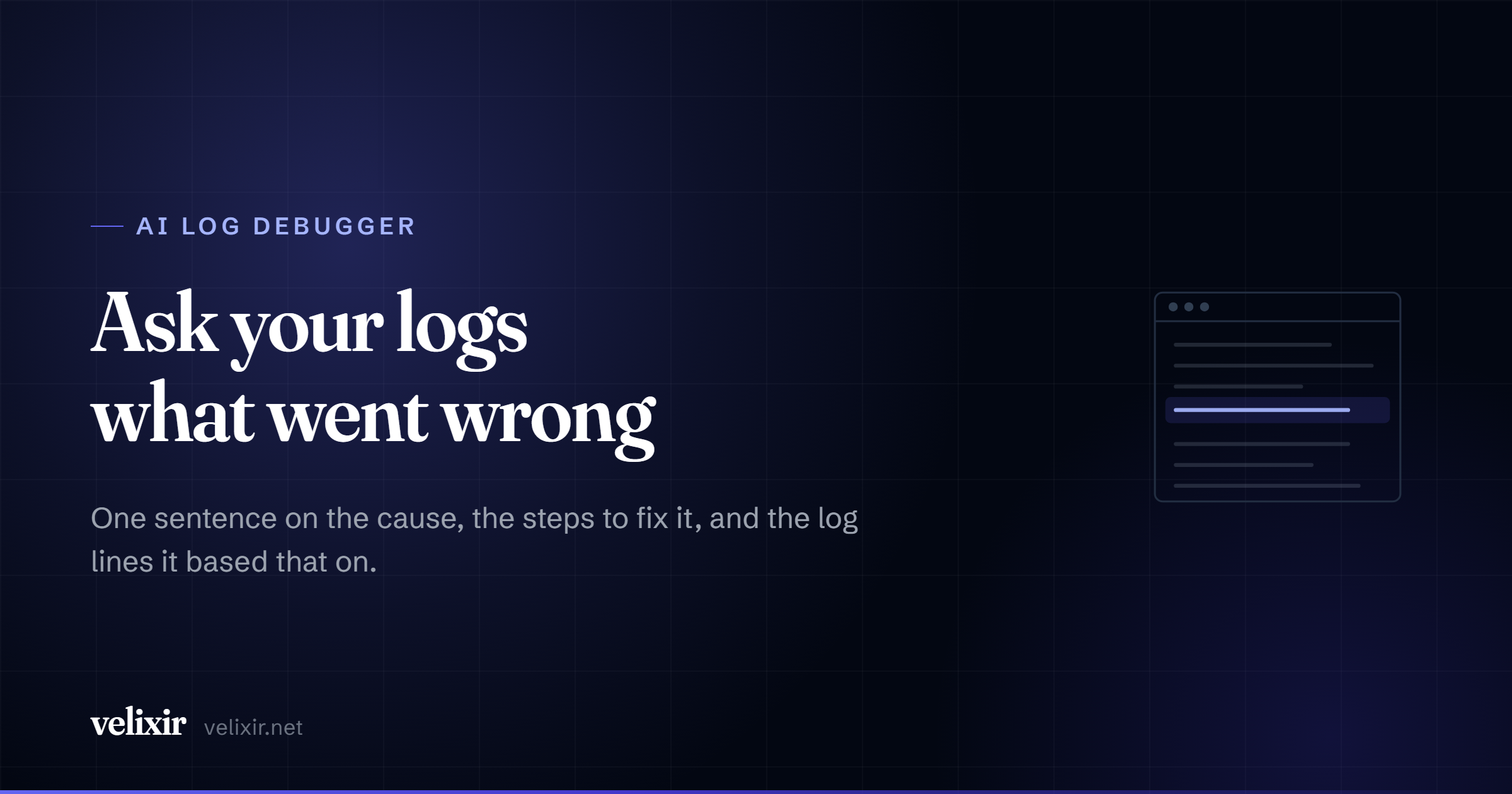 Ask your logs what went wrong